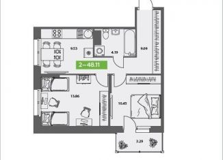 2-комнатная квартира на продажу, 48.1 м2, Северодвинск
