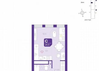 Продажа квартиры студии, 25.5 м2, Тюмень