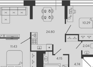 Продаю 2-ком. квартиру, 57.5 м2, Санкт-Петербург, Василеостровский район