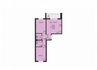 Продается 2-ком. квартира, 52.8 м2, посёлок Западный