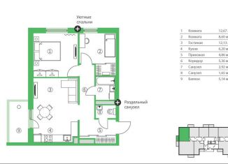 3-ком. квартира на продажу, 59.5 м2, Карелия