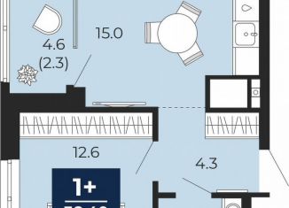 Продажа 1-комнатной квартиры, 38.4 м2, Тюмень