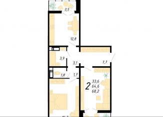 Продаю 2-ком. квартиру, 68.2 м2, Воронеж, улица Пескова, 6