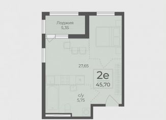 1-комнатная квартира на продажу, 48.4 м2, Крым