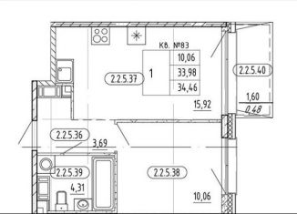 Продам 1-комнатную квартиру, 35 м2, Санкт-Петербург, муниципальный округ Пулковский Меридиан
