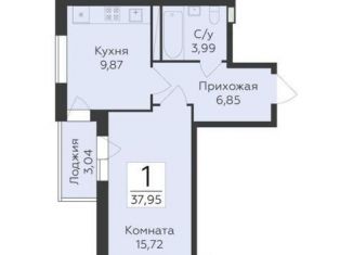 Продам 1-ком. квартиру, 38 м2, Воронеж