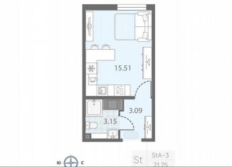 Продажа квартиры студии, 21.8 м2, Санкт-Петербург