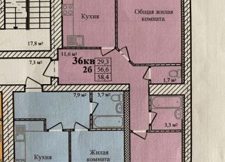 Продам двухкомнатную квартиру, 58.4 м2, деревня Крутые Выселки, Заречная улица, 27А