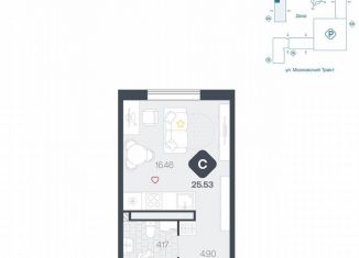 Продам квартиру студию, 25.5 м2, Тюмень