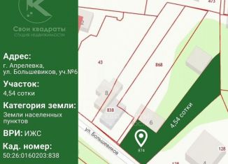 Земельный участок на продажу, 5 сот., Апрелевка, улица Большевиков, 6