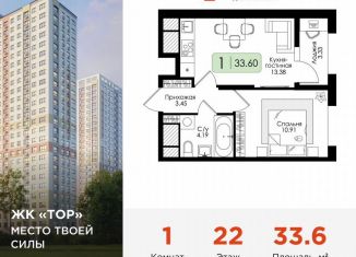 Продается 1-комнатная квартира, 33.6 м2, Тула, Торховский проезд, 4