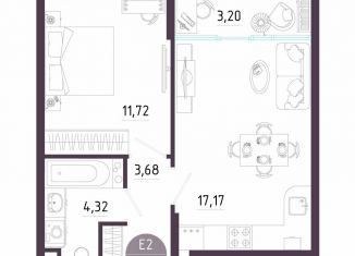 Продается однокомнатная квартира, 40.1 м2, Тула, Пряничная улица, 8