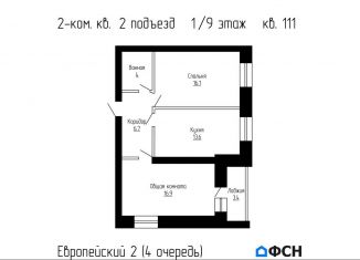 Продается 2-ком. квартира, 60.7 м2, Тамбов, улица имени С.И. Савостьянова, 14Б