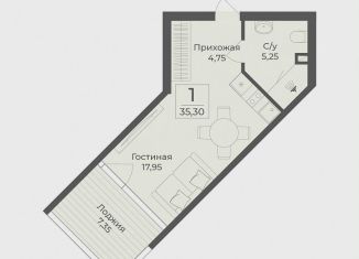 Квартира на продажу студия, 35.3 м2, Крым