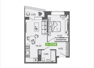 Продажа 1-комнатной квартиры, 37.7 м2, Северодвинск, проспект Труда, 74к2