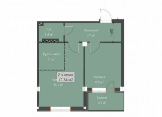 Продам 1-ком. квартиру, 47 м2, Махачкала, улица Ирчи Казака, 101А