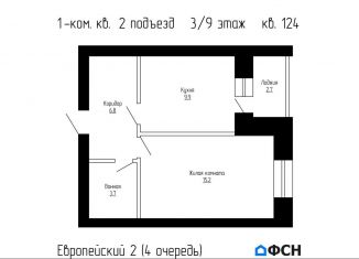 Продажа 1-ком. квартиры, 38.3 м2, Тамбов, улица имени С.И. Савостьянова, 14Б