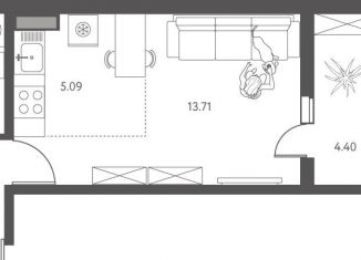 Продается квартира студия, 27.4 м2, Липецк, улица Перова, 2Д