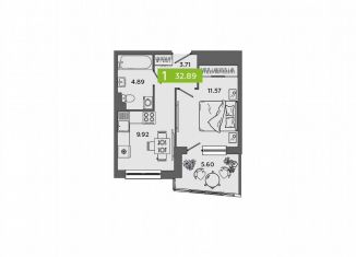 1-комнатная квартира на продажу, 32.9 м2, Северодвинск, Советская улица, 42