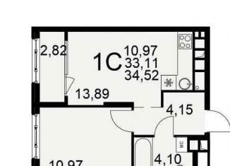 Продаю однокомнатную квартиру, 34.5 м2, Рязань