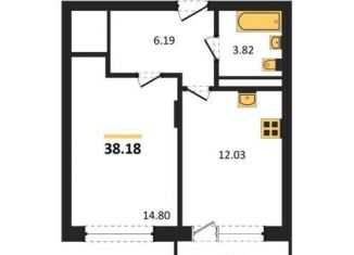 Продам 1-ком. квартиру, 38.2 м2, Воронеж, Московский проспект, 66