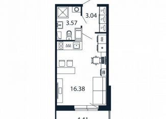 Продам квартиру студию, 22.5 м2, Мурино, Ручьёвский проспект, 20