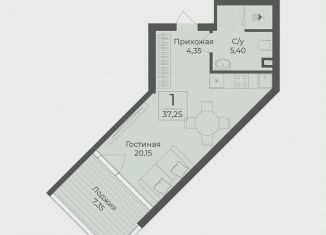 Квартира на продажу студия, 37.3 м2, Крым