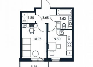 Продаю однокомнатную квартиру, 28.7 м2, Мурино, Романовская улица, 9