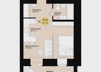 Продается 1-комнатная квартира, 37.7 м2, Марий Эл