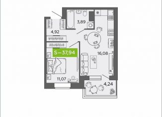 Продам 1-ком. квартиру, 37.9 м2, Северодвинск, проспект Труда, 74к2