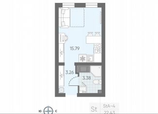 Квартира на продажу студия, 21.6 м2, Санкт-Петербург