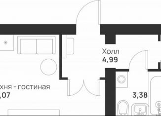 1-ком. квартира на продажу, 40.4 м2, Тула, улица Героя России Зиничева, 5