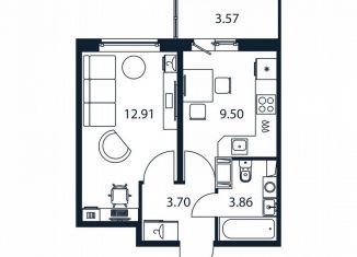 Продается однокомнатная квартира, 29.4 м2, Мурино, Романовская улица, 9