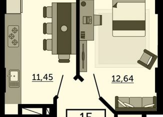 Однокомнатная квартира на продажу, 39.5 м2, Ростов-на-Дону, улица 23-я Линия, 54с4