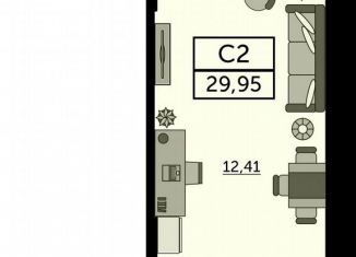 Квартира на продажу студия, 30 м2, Ростов-на-Дону, улица Ларина, 45к9