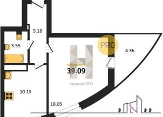 Продажа однокомнатной квартиры, 39.1 м2, село Новая Усмань, Полевая улица, 47А