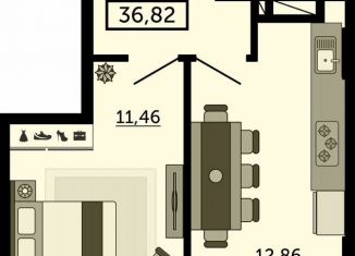 Продажа 1-ком. квартиры, 36.9 м2, Ростов-на-Дону, улица 23-я Линия, 54с4