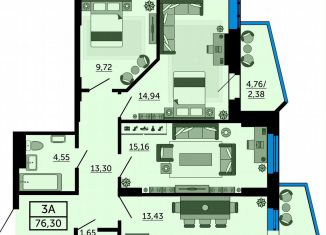 Продается 3-ком. квартира, 76.2 м2, Ростов-на-Дону, улица 23-я Линия, 54с4