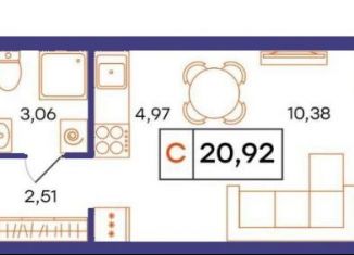 Продается квартира студия, 21 м2, Тюмень