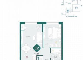 Продаю 2-ком. квартиру, 41.1 м2, Тюмень