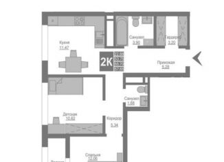 Продам 2-комнатную квартиру, 57.6 м2, Джанкой