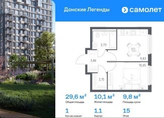 Продажа 1-комнатной квартиры, 29.6 м2, Ростов-на-Дону