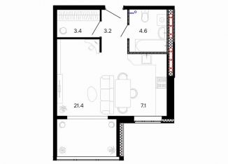 Продаю 1-комнатную квартиру, 39.7 м2, Иваново