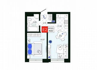 1-комнатная квартира на продажу, 35.6 м2, Тула