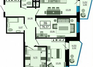 Продаю трехкомнатную квартиру, 76.4 м2, Ростов-на-Дону