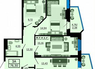 Продажа 3-ком. квартиры, 76.5 м2, Ростов-на-Дону, улица 23-я Линия, 54с4