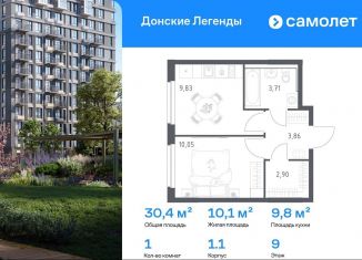 Продаю 1-ком. квартиру, 30.4 м2, Ростов-на-Дону