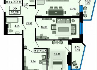 Продам трехкомнатную квартиру, 76.4 м2, Ростов-на-Дону, улица 23-я Линия, 54с4