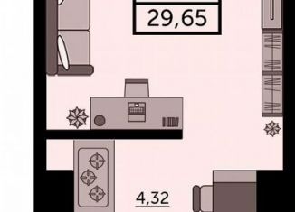 Продается квартира студия, 29.2 м2, Ростов-на-Дону, улица Ларина, 45с11