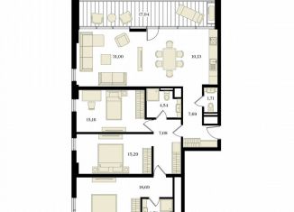 Продам 4-ком. квартиру, 124.2 м2, Крым